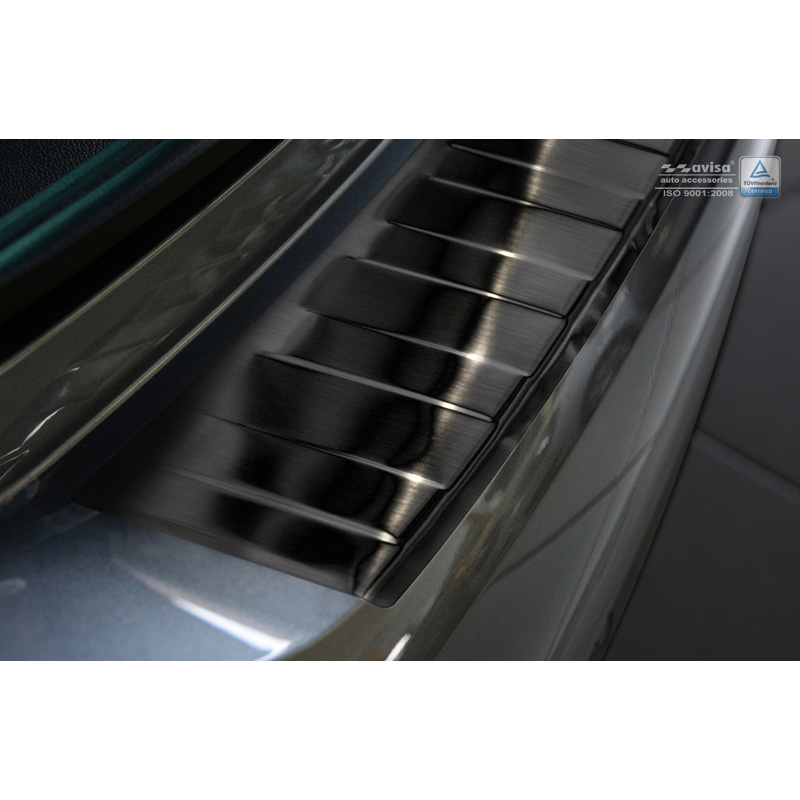 Black Stainless Steel Rear bumper protector  Opel Insignia B Sportstourer 2017- & FL 2020- 'Ribs'