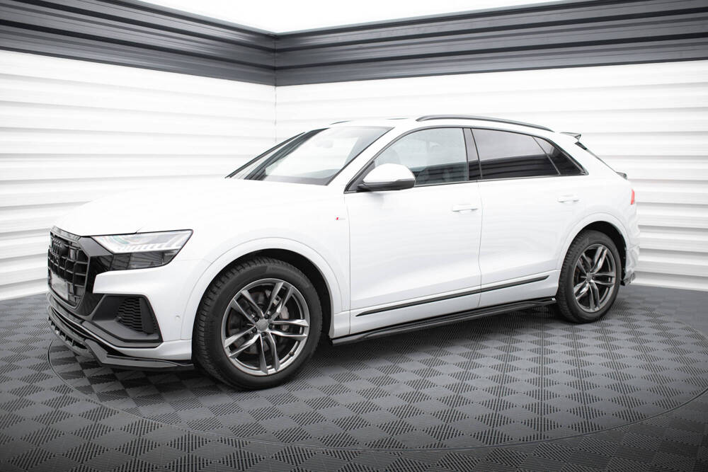 Zijskirts passend voor Audi Q8 S-Line / SQ8 Maxton Glans Zwart