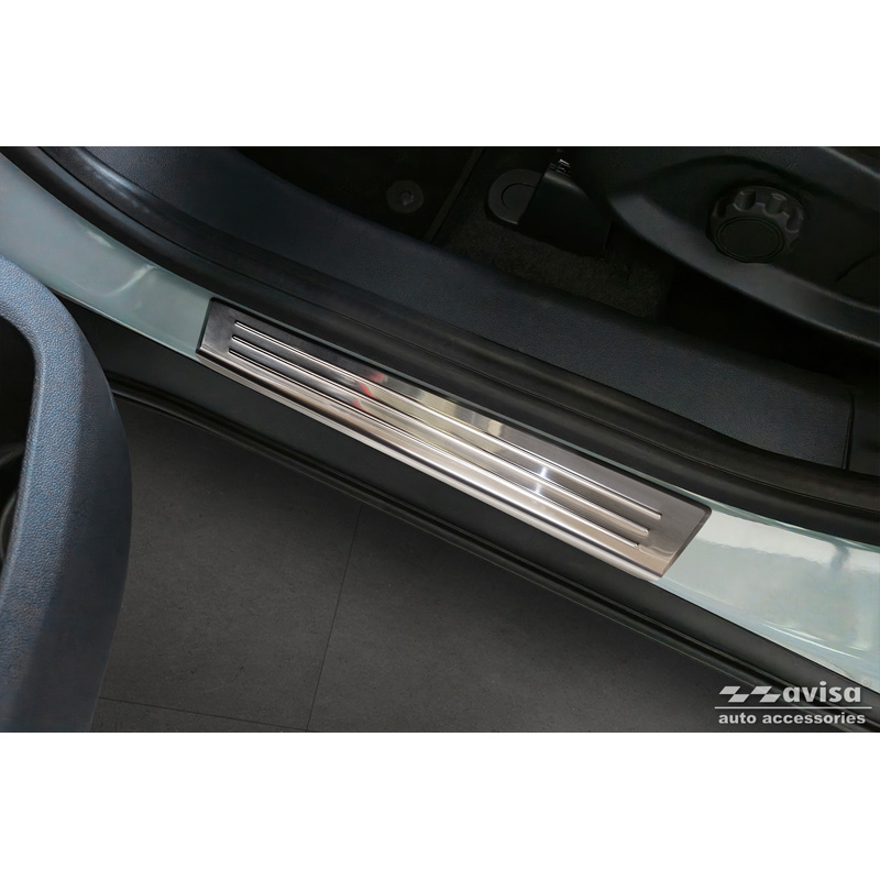 Stainless Steel Door sill protectors  Ford Tourneo Courier II 2023- 'Lines' - 4-pieces