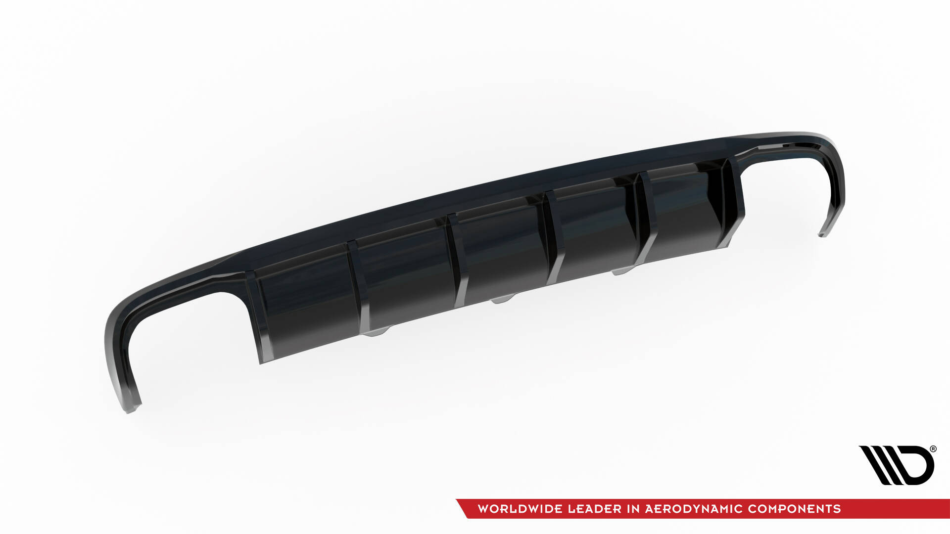 Achter Diffuser passend voor Audi A4 B8 Facelift Maxton Glans zwart (dubbele uitlaat aan beide kanten)