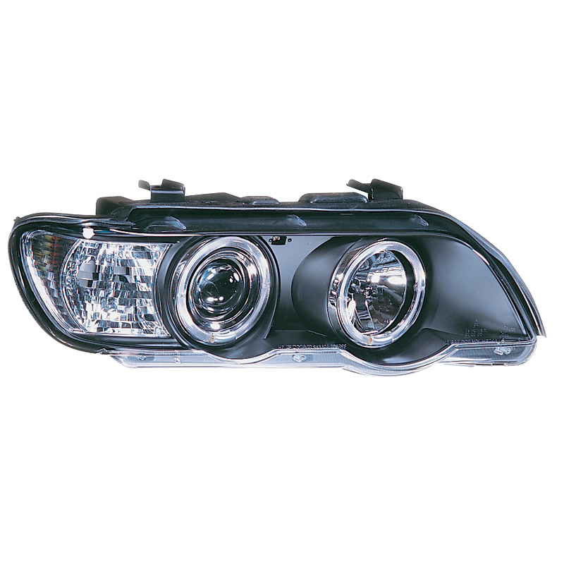 Set Headlights  BMW X5 E53 2000-2004 - Black - incl. Halos