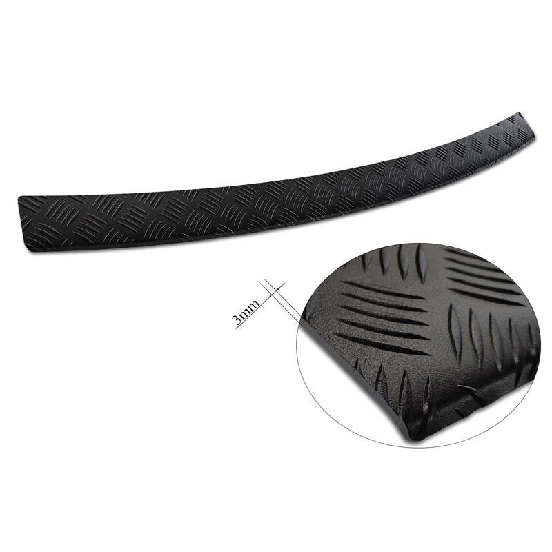 Matt Black Aluminum Rear bumper protector  Volkswagen Caddy 2004-2015 & FL 2015- 'Riffled Plate'