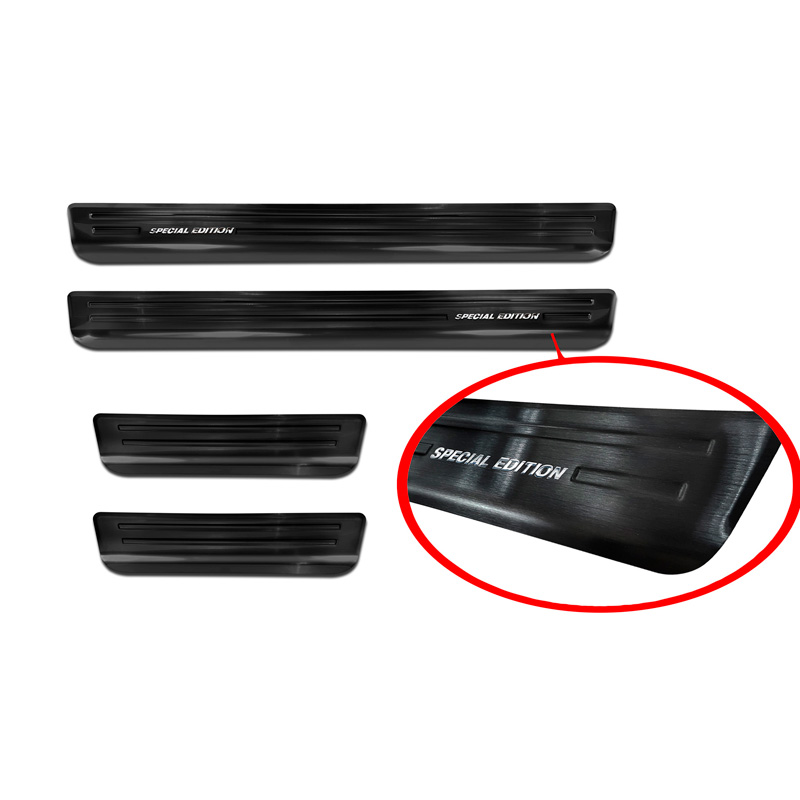 Black Stainless Steel Door sill protectors  Citroën C5 Aircross 2018- Incl. Facelift 'Special Edition' - 4-pieces