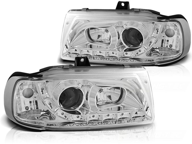 Headlights Seat Ibiza 6K LED Devil Eyes DRL Look Chrome