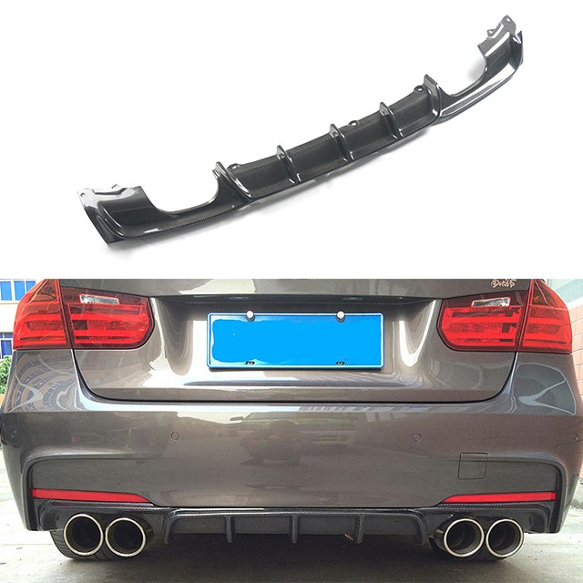 Carbon Diffuser passend voor BMW F30 13-18 M-Performance Look voor 4 Sierstukken