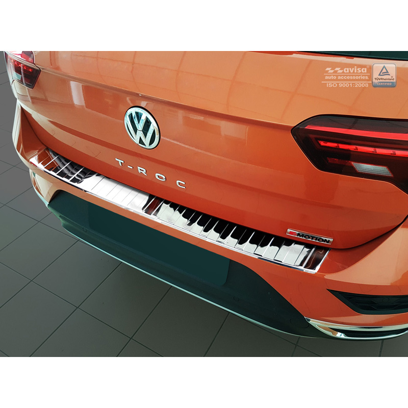 Chrome Stainless Steel Rear bumper protector  Volkswagen T-Roc 2017-2022 & Facelift 2022- incl. Cabrio - 'Ribs'