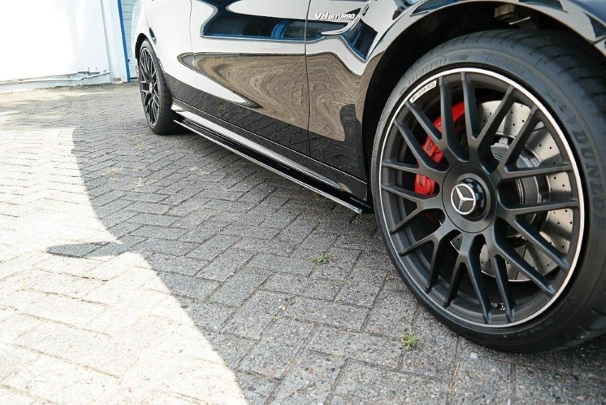 Zijskirts passend voor Mercedes C S205 63AMG Estate Maxton Design glans zwart