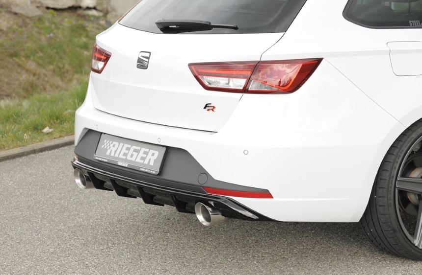 Diffuser passend voor Seat Leon F5 FR 5 dr. (ST) Rieger sportuitlaat links + rechts glans zwart