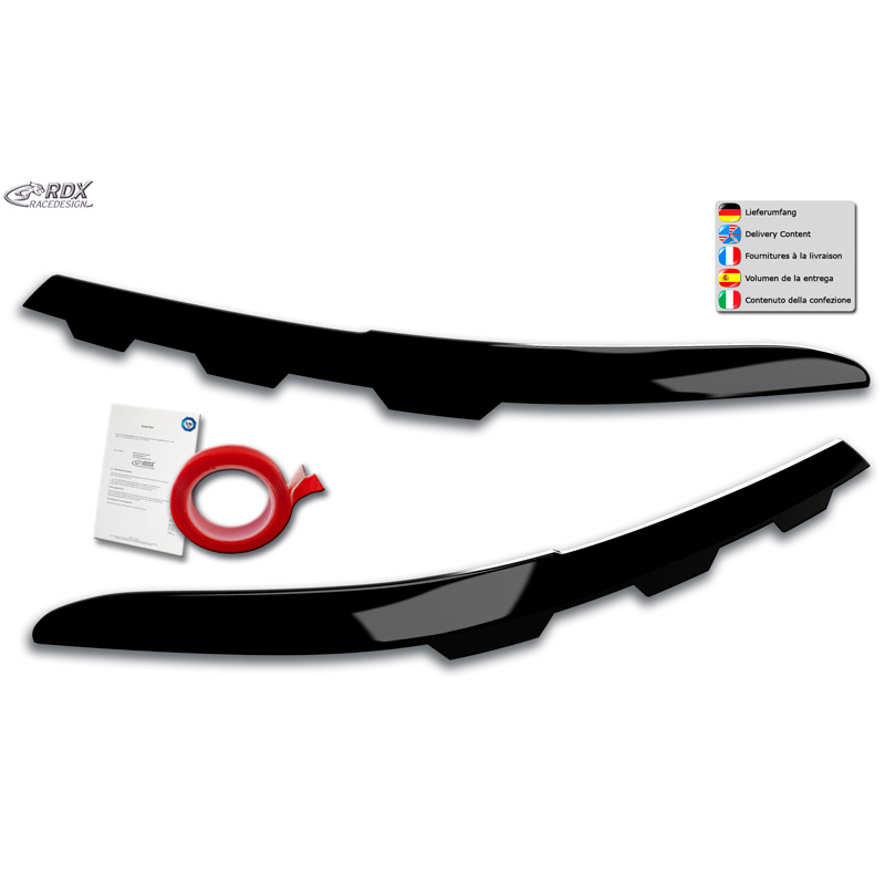 Head light spoilers  Volkswagen Passat 3G B8 Facelift 2019- (Carved) (ABS Gloss Black)
