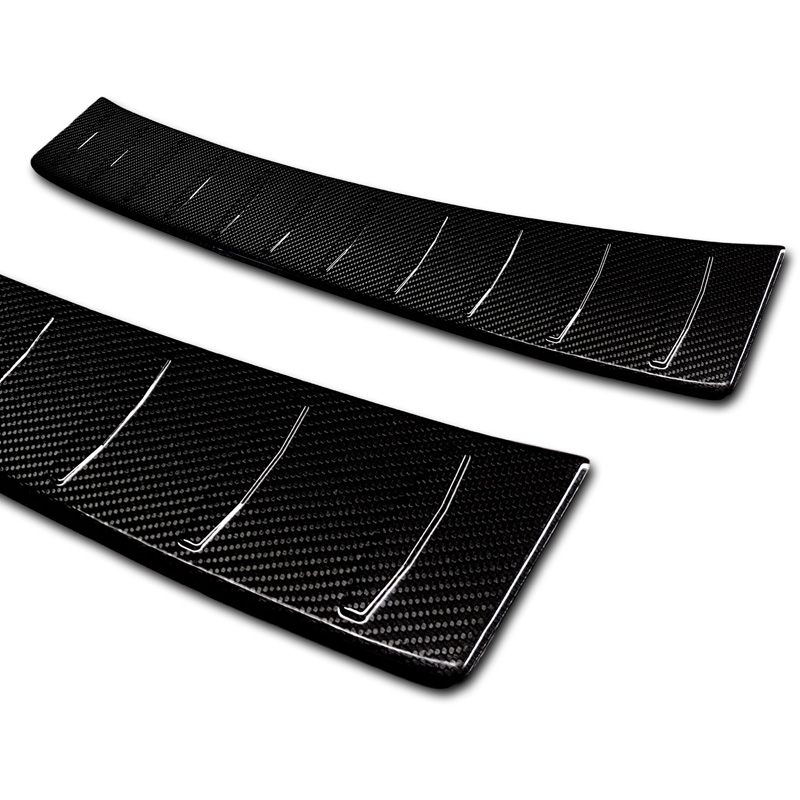 Real 3D Carbon Rear bumper protector  Opel Corsa F HB 5-doors GS Line 2019- 'Ribs'