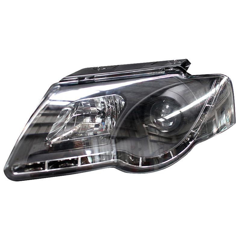 Set Headlights incl. DRL  Volkswagen Passat 3C 2005-2010 - Black - incl. Levelling Motor
