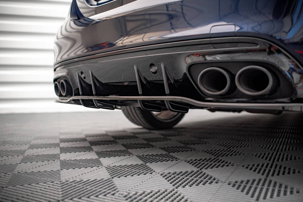 Diffuser passend voor Mercedes C43 AMG W205 Facelift Maxton Glans Zwart
