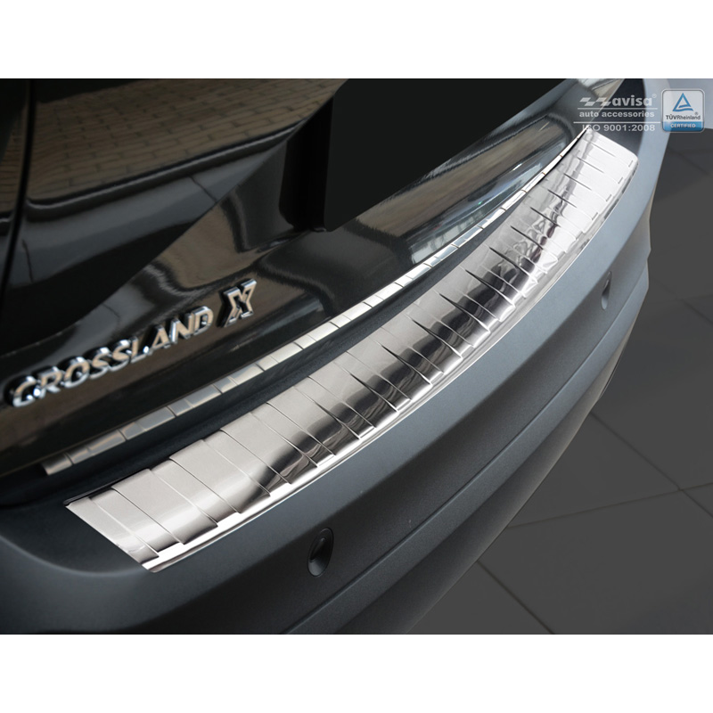 Stainless Steel Rear bumper protector  Opel Crossland 2017-2020 & FL 2020- 'Ribs'
