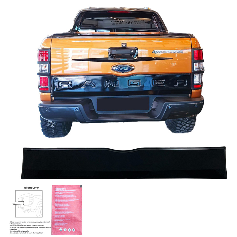 Tailgate Cover  Ford Ranger T6/T7/T8 2012-2022 - Version 3 - Gloss black