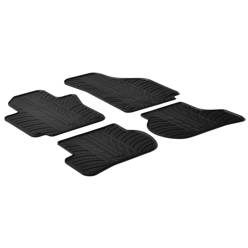 Rubber car mats set  Volkswagen Golf V,VI Plus 2009- / Seat Toledo 2005-2012 (T profile 4-pieces + mounting clips)