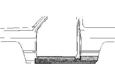 dorpel, 2 drs, rechts, 1982-1990 Mitsubishi Pajero,-2000