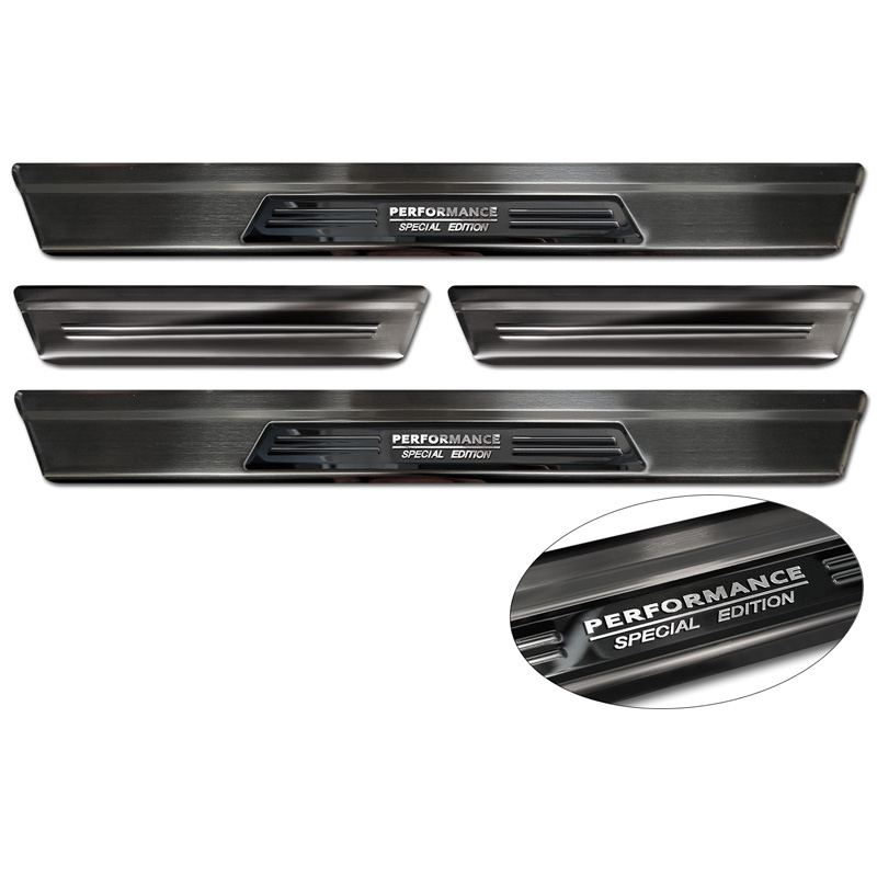 Black Stainless Steel Door sill protectors  Nissan X-Trail IV 2021- - 'Performance Special Edition' - 4-pieces