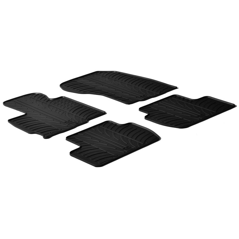Rubber car mats set  Mitsubishi Outlander 2010-2012 (T profile 4-pieces + mounting clips)