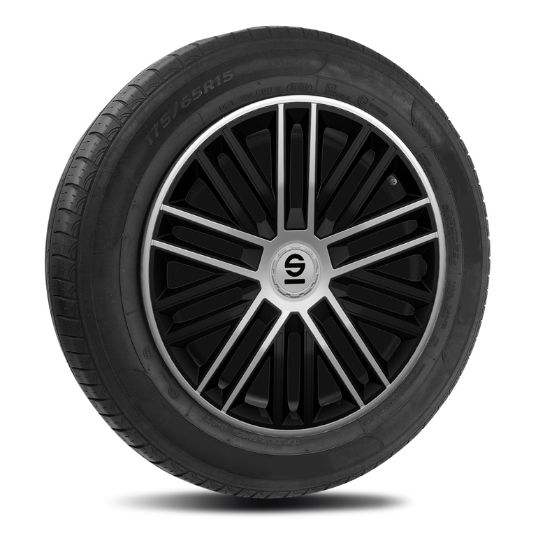 Sparco Wheel Covers Bergamo - 16-inch - Black/Silver - Set of 4 pieces