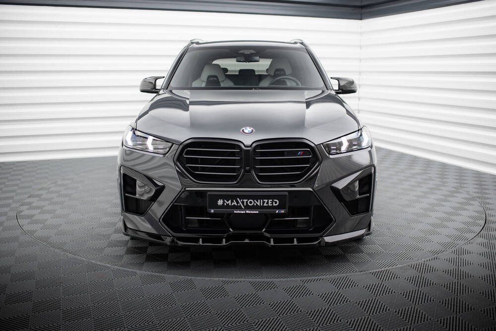 Voorspoiler passend voor BMW X5M F95 Facelift Maxton Glans Zwart