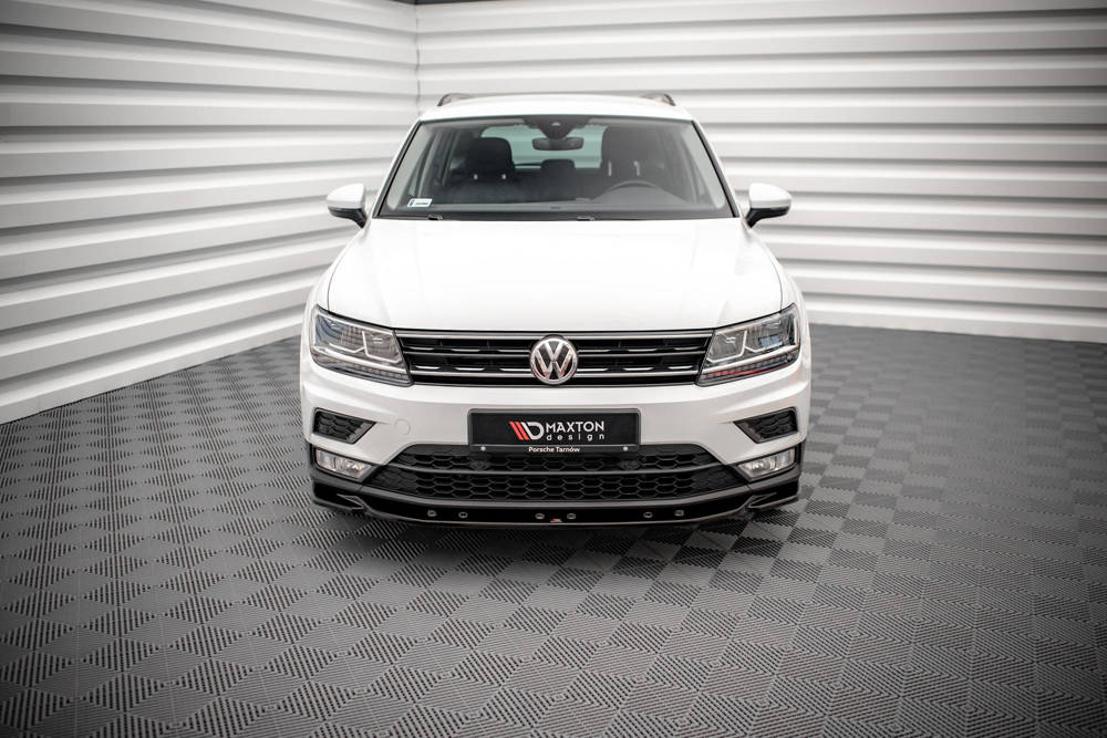 Voorspoiler passend voor Volkswagen Tiguan MK2 Maxton Glans Zwart