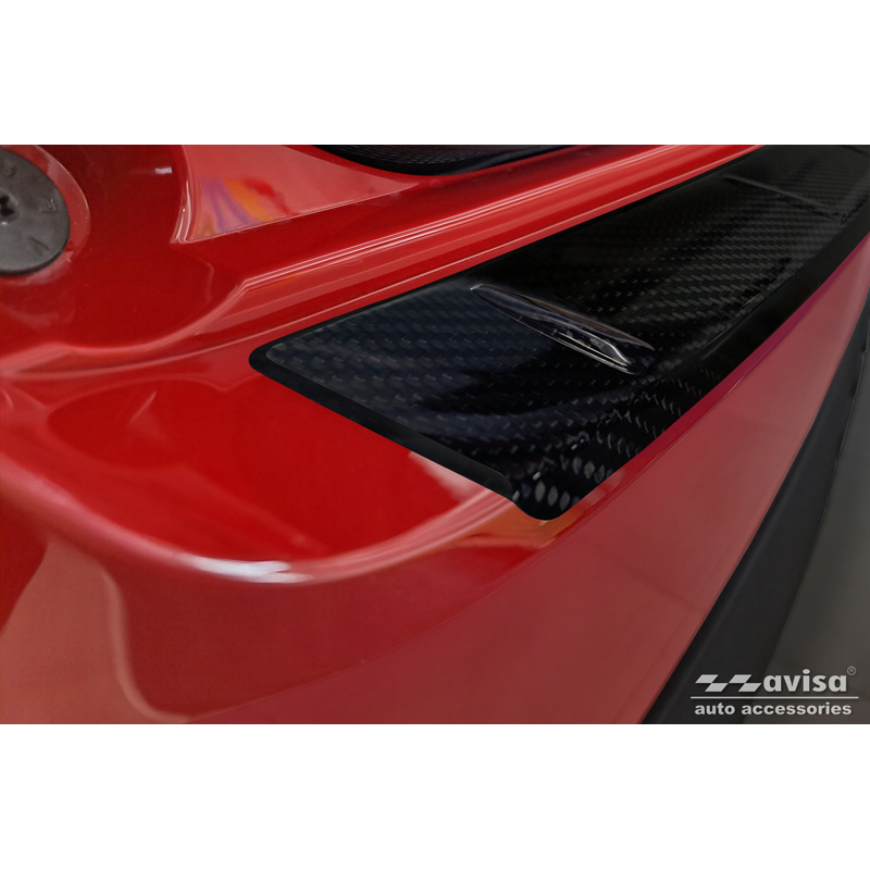 Real 3D Carbon Rear bumper protector  Fiat 600 Hybrid & 600e 2023- 'Ribs'