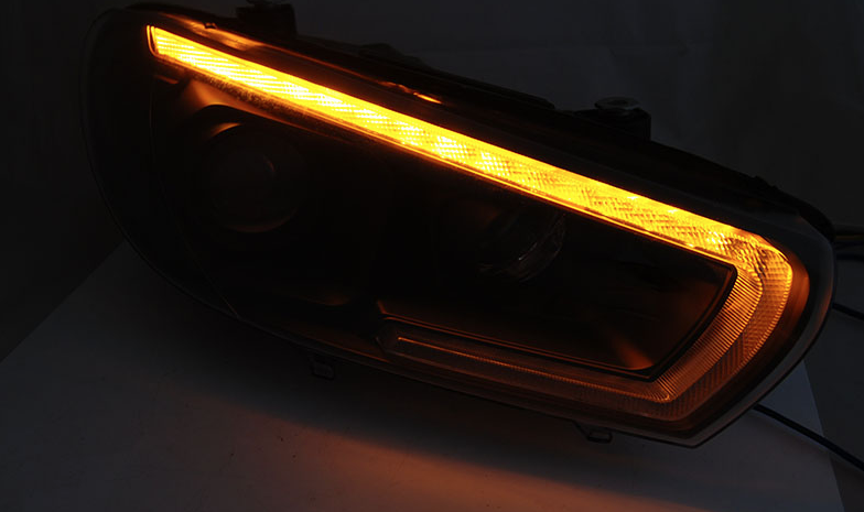 Headlights VW Scirocco lll 08-14 DRL Dynamic LED Zwart Xenon