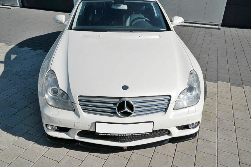 Voorspoiler passend voor Mercedes CLS W219 55 AMG Maxton Design glans zwart