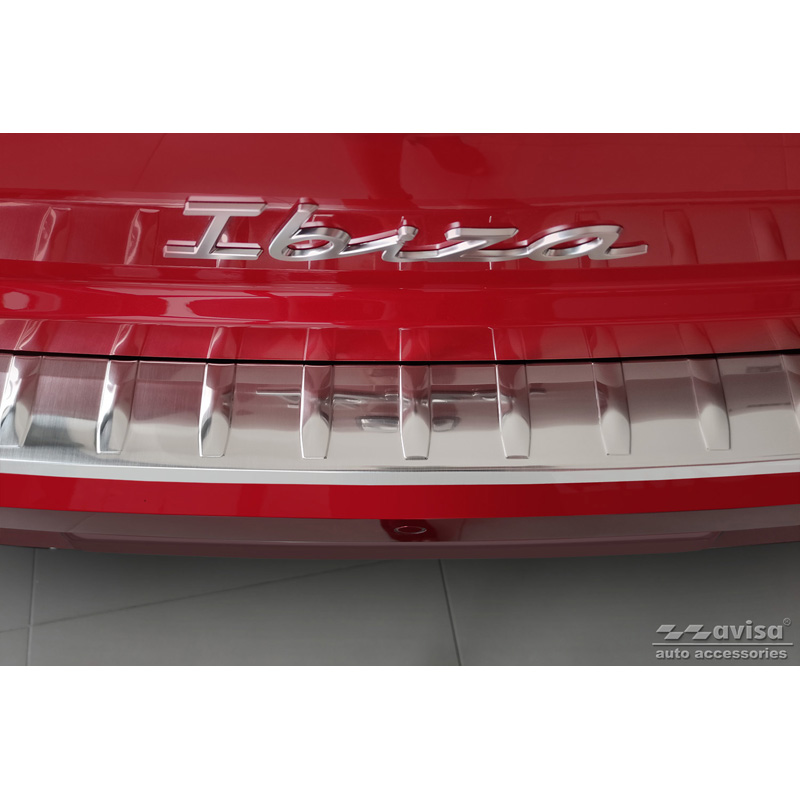 Stainless Steel Rear bumper protector  Seat Ibiza 6F Facelift 2021- 'Ribs'