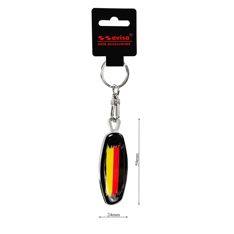 Stainless steel key chain - Emblem/ Flag Star of David+DE