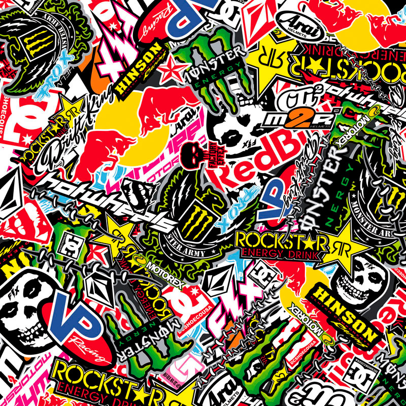 Stickerbomb Foil - Graffiti design 2 - Roll 60x200cm - self-adhesive