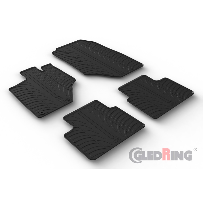 Rubber car mats set  Opel Grandland MHEV 2024- (T profile 4-pieces + mounting clips)