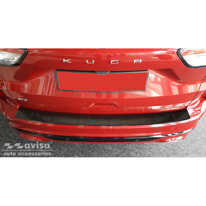 Black Stainless Steel Rear bumper protector  Ford Kuga III ST-Line/Vignale/Hybrid ST-Line 2019-2024 & FL 2024- 'Ribs'