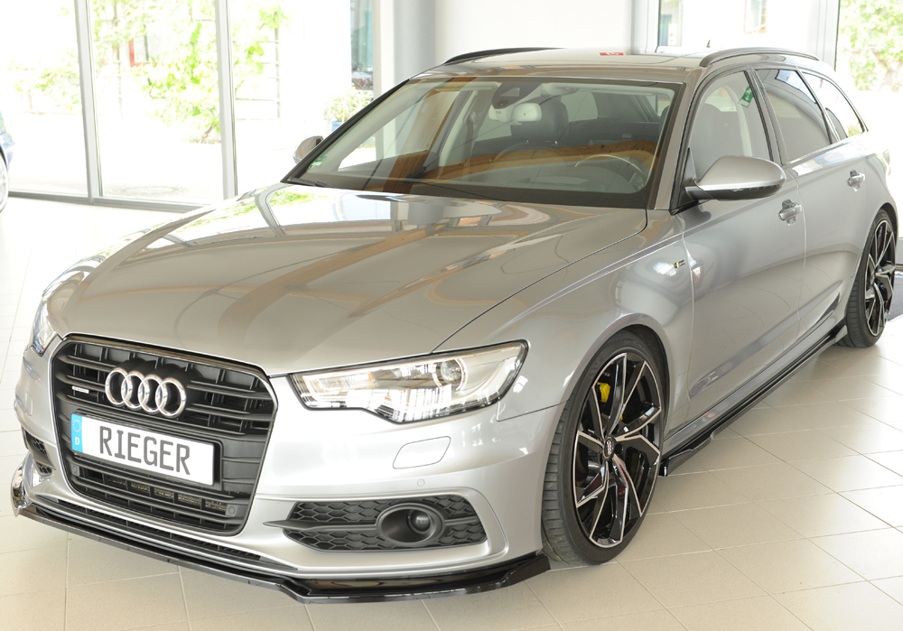 Voorspoiler passend voor Audi A6 (4G/C7): 11.10-08 glans zwart