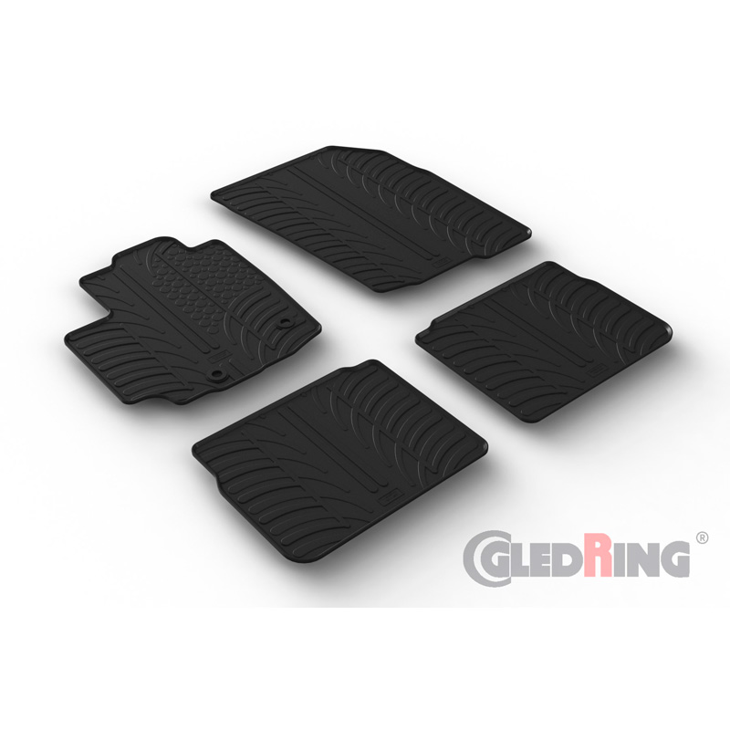 Rubber car mats set  Suzuki SX4 S-Cross 2022- (T profile 4-pieces + mounting clips)