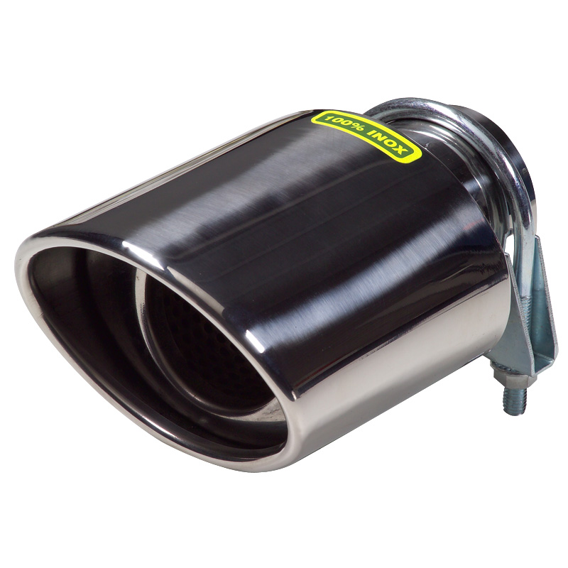 Exhaust finisher Inox - oval 117x85mm - length 178mm - 45-64mm connection