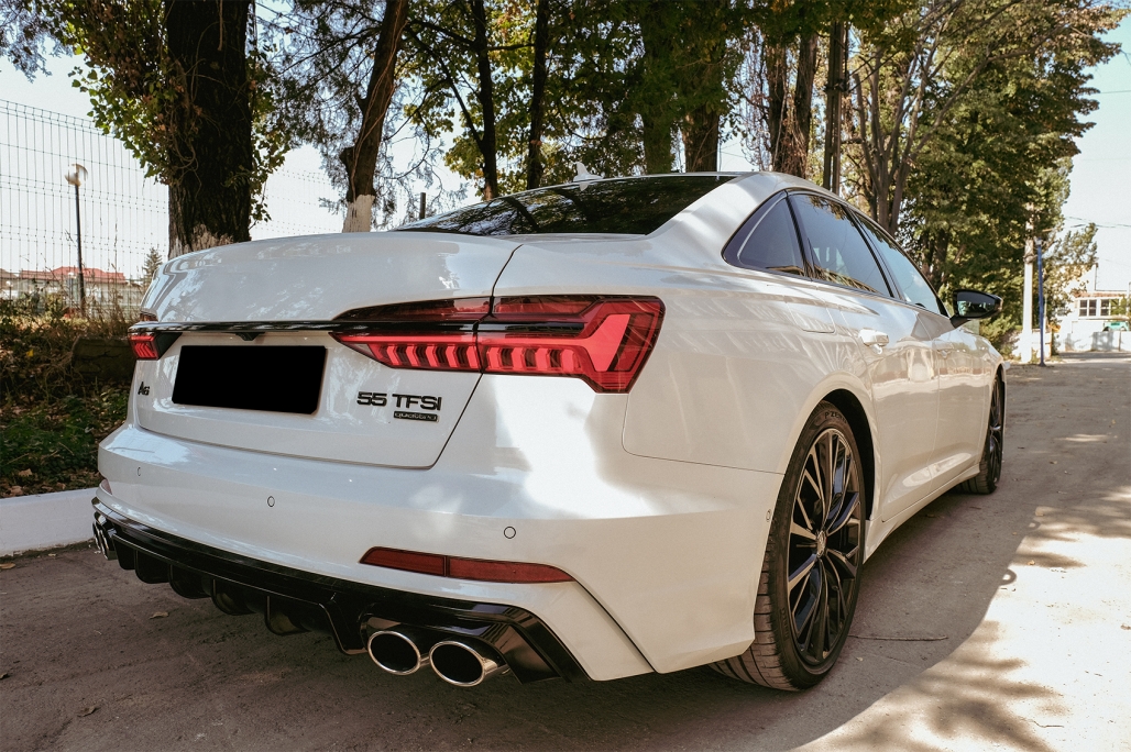 Diffuser passend voor Audi A6 S-Line C8 Zwart incl. sierstukken Zwart