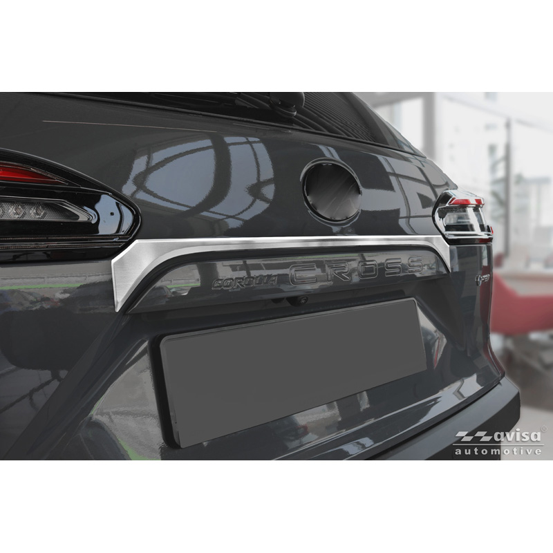 Avisa Brushed Stainless Steel Trunk Tailgate Trim Cover  Toyota Corolla Cross 2020-2025 & Facelift 2025-