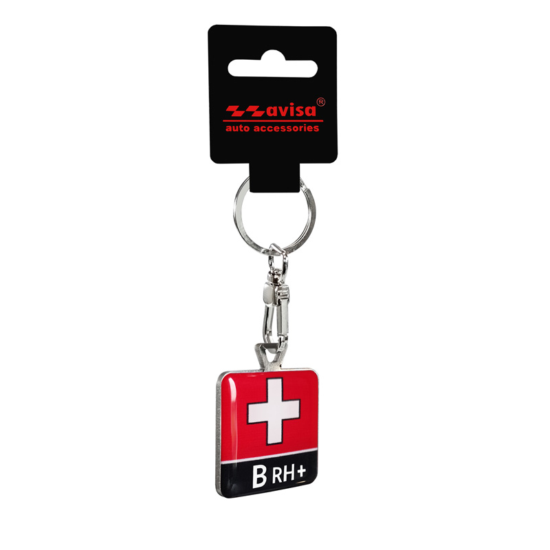 Stainless steel key chain - 'Blood Type' B RH+
