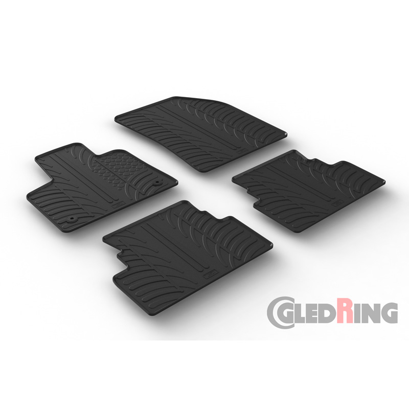 Rubber car mats set  Opel Grandland X 10/2017- (T profile 4-pieces + mounting clips)