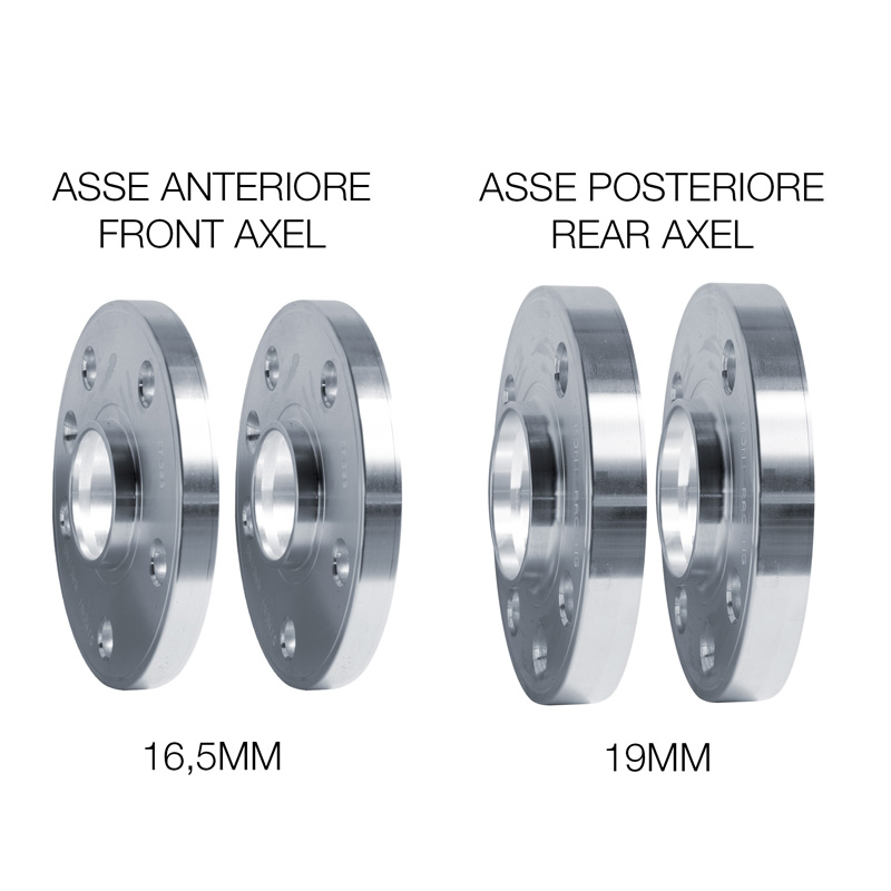 Simoni Racing Aluminium Wheel Spacer Kit - 2x16,5mm(FA) - 2x19mm(RA) (Hub 60,1mm) including wheel bolts -  Renault various