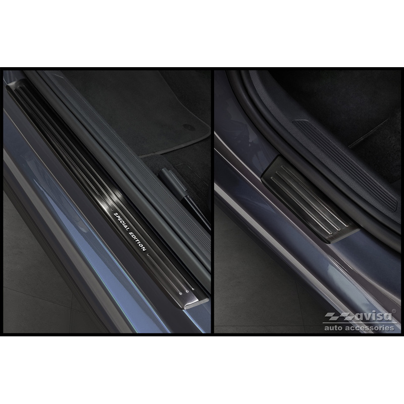 Black Stainless Steel Door sill protectors  Volkswagen VI Polo 2017- - 'Special Edition' - 4-pieces