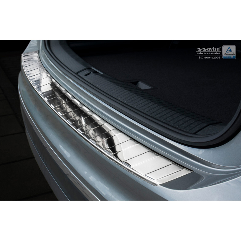 Chrome Stainless Steel Rear bumper protector  Volkswagen Tiguan II incl. Allspace & R-Line 2016-2020 & FL 2020-2024 'Ribs'