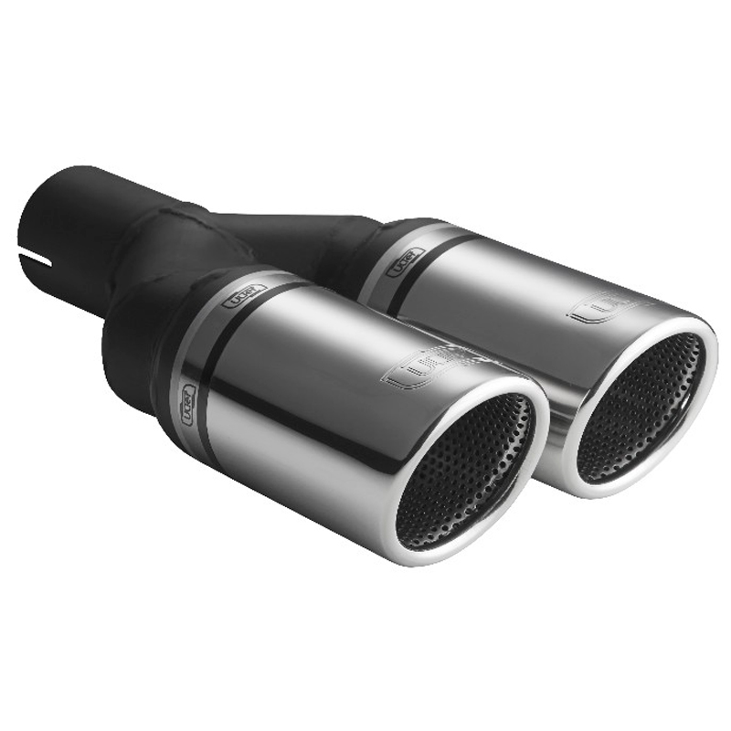 Ulter Sport Exhaust finisher - Double Round Ø70mm RS - Length 200mm - Installation ->50mm - Inox
