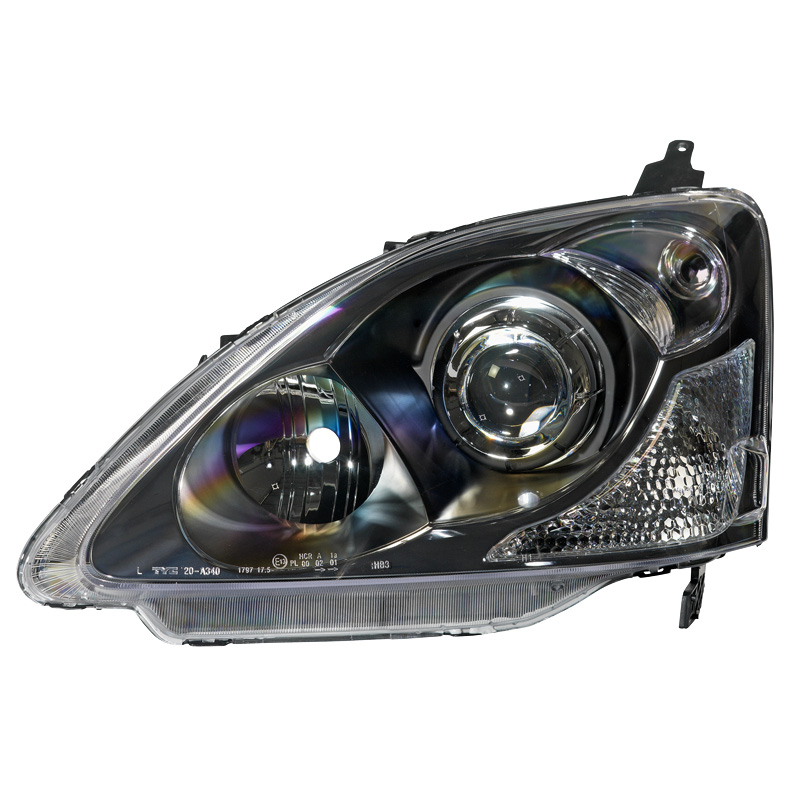 Set Headlights  Honda Civic HB 2001-2005 - Black/Chrome