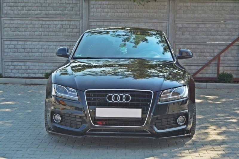 Voorspoiler passend voor Audi S5 / AS-Line 8T Glanzend Zwart