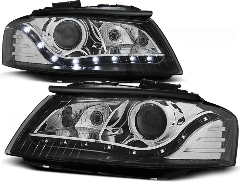 Headlights Audi A3 8P LED Devil Eyes DRL look black