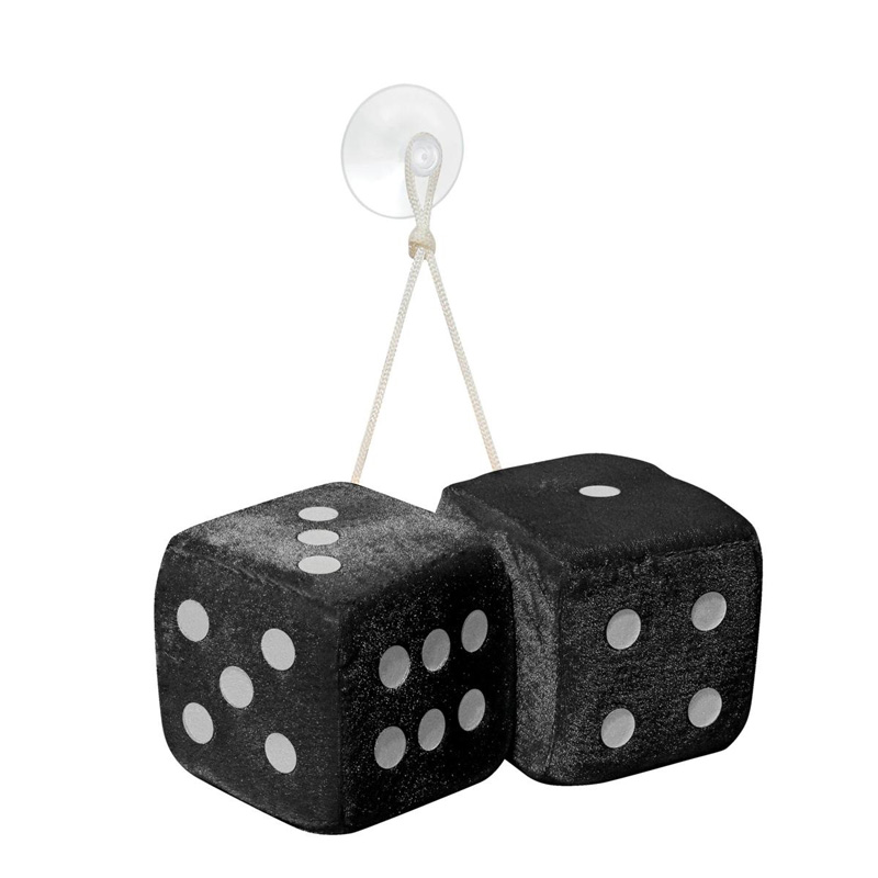 Simoni Racing Microfibre Big Dices 10x10cm - Black - Set of 2 pieces