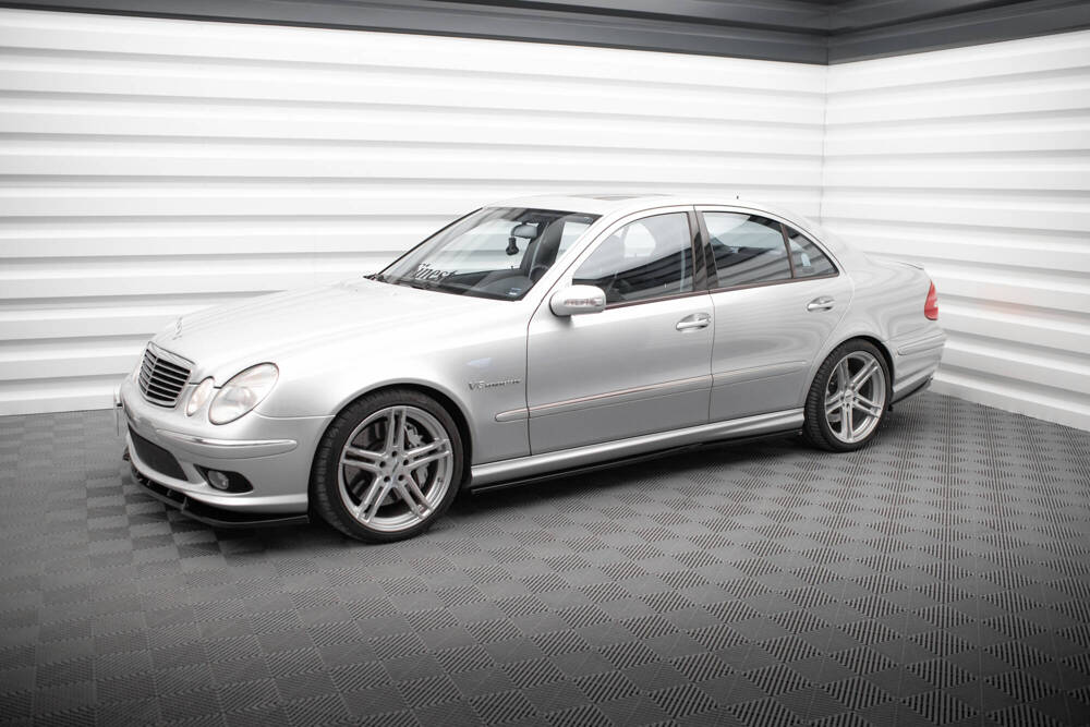 Zijskirts passend voor Mercedes E55 AMG W211 Maxton Glans Zwart
