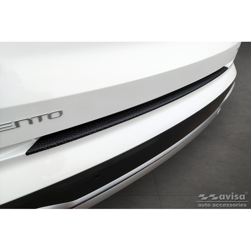 Matt Black Aluminum Rear bumper protector  Kia Sorento IV 2020- 'Riffled Plate'